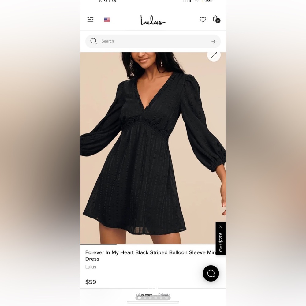 Lulu's Black Long Sleeve Dress